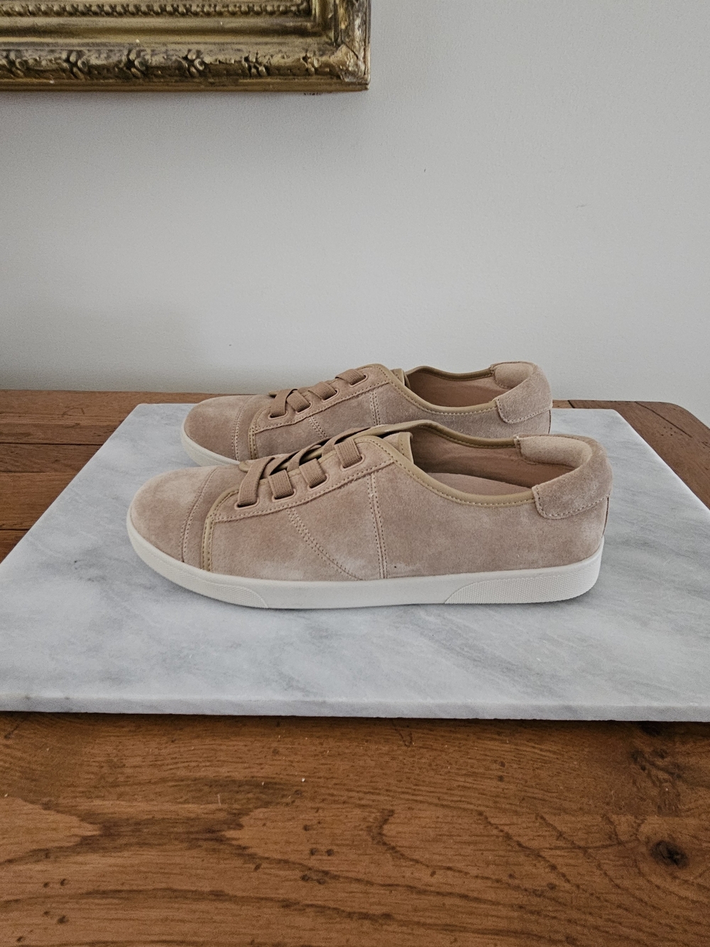 Vionic Women's Suede Sneaker in Light Tan - Picture 8 of 12